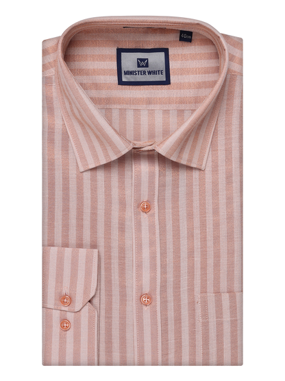 Mens Tissue Stripes Copper Shirt by Minister White