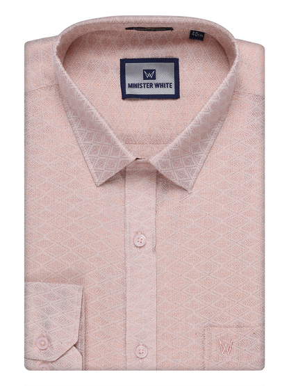 Mens Copper Tissue Jacquard Shirt by Minister White