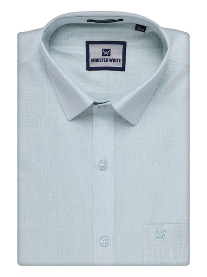 Mens Tissue Mint Blue Color Shirt by Minister White