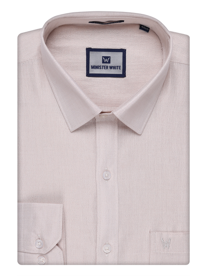 Mens Tissue Almond Color Shirt by Minister White