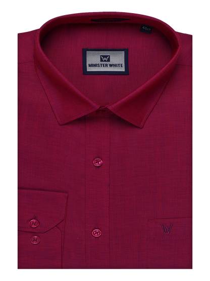 Mens Cotton Megenta Color Shirt by Minister White