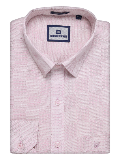 Mens Rose Tissue Jacquard Shirt by Minister White