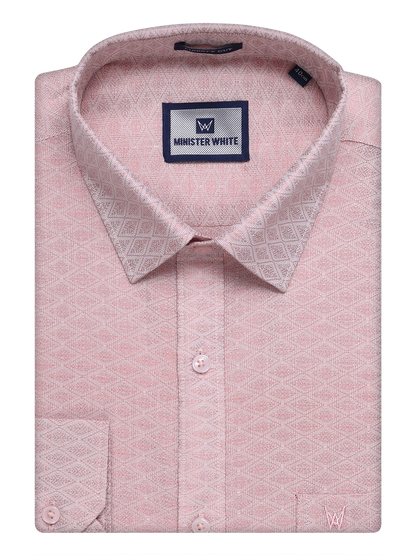 Mens Maroon Tissue Jacquard Shirt by Minister White