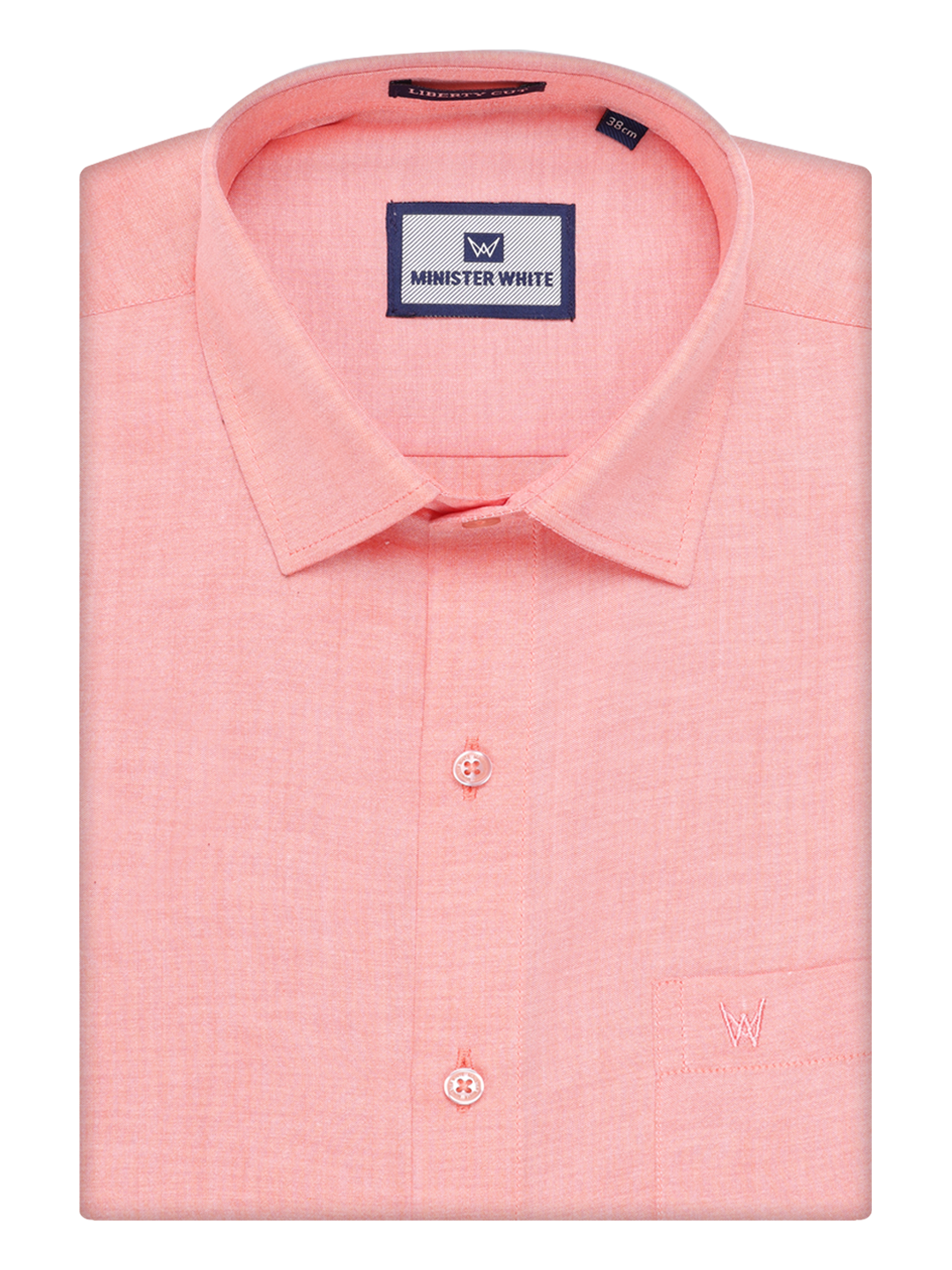 Mens Cotton Peach Color Shirt by Minister White