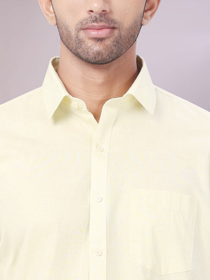 Men's Brass Color Tissue Shirt close view