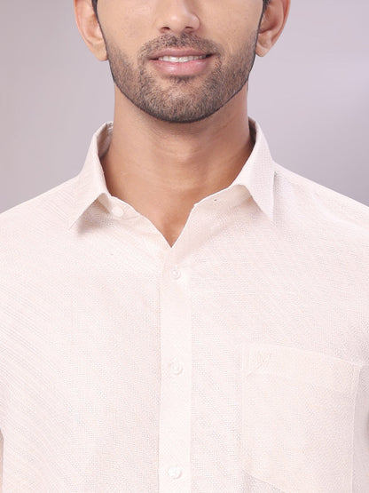 Men's Light Copper Tissue Jacquard Shirt Zeus close view