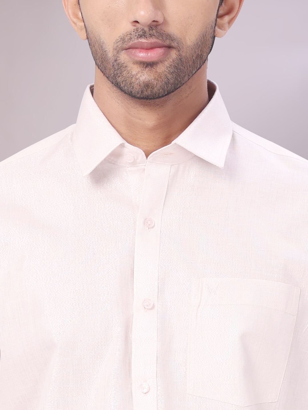 Men's Light Rose Color Tissue Shirt close view