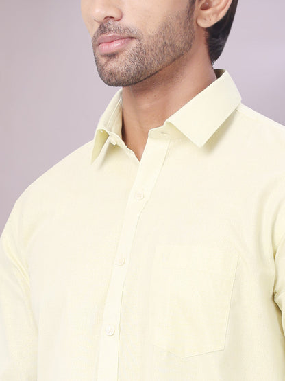 Men's Brass Color Tissue Shirt close view