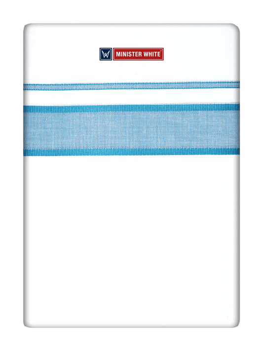Mens Cotton White Double Layered Dhoti with Grass Green Fancy Kara - Empuran by Minister White