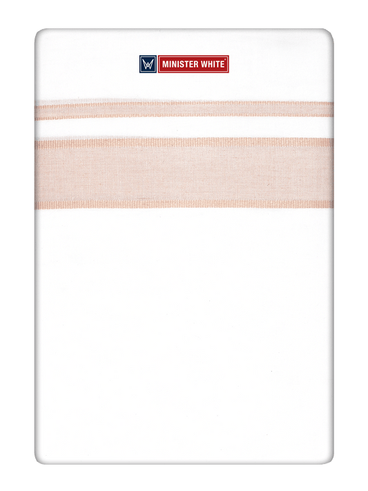 Mens Cotton White Double Layered Dhoti with Sandal Fancy Kara - Empuran by Minister White