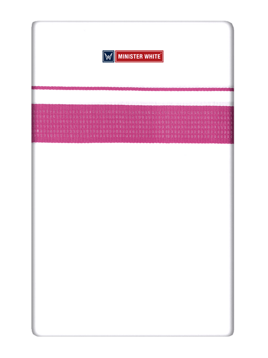 Mens Cotton White Single Layered Dhoti with Fancy Border - Target Mix by Minister White
