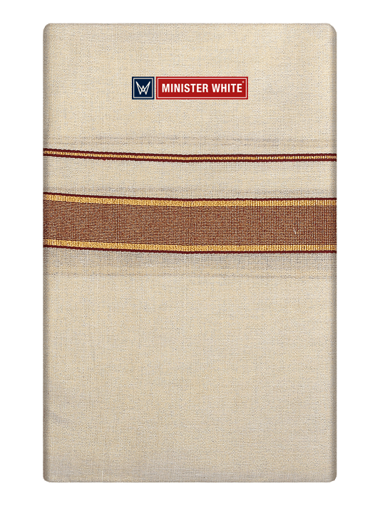 Mens Single Layer Tissue Cream Colour Dhoti Hero Tissue by Minister White
