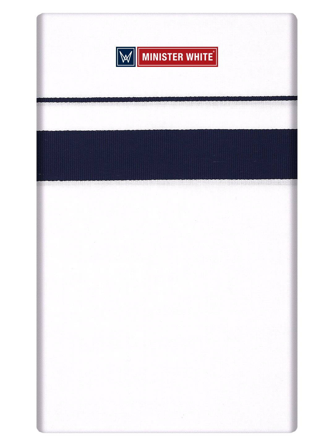 Mens Cotton White Single Layered Dhoti with Navy Fancy Border - Janatha by Minister White