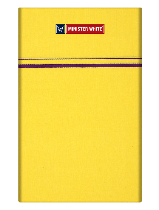 Mens Cotton Yellow Color Single Layered Dhoti with Assorted Border - Bhoomi by Minister White