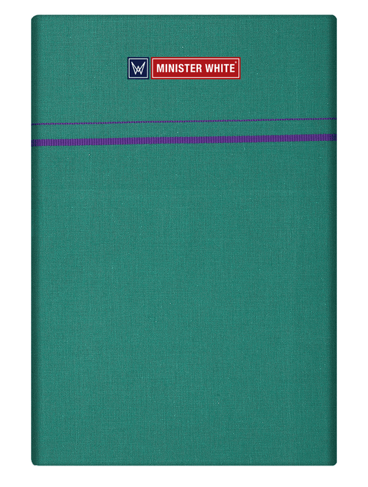 Mens Cotton Green Color Single Layered Dhoti with Assorted Border - Bhoomi by Minister White
