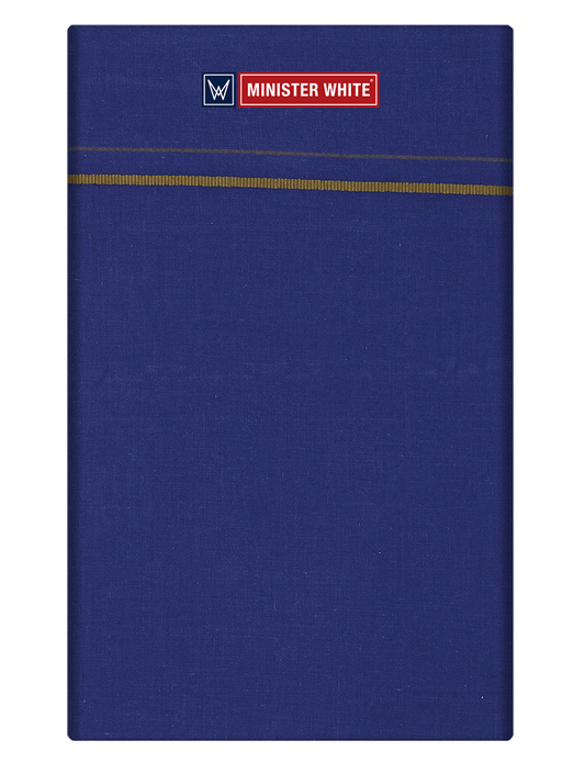 Mens Cotton Blue Color Single Layered Dhoti with Assorted Border - Bhoomi by Minister White
