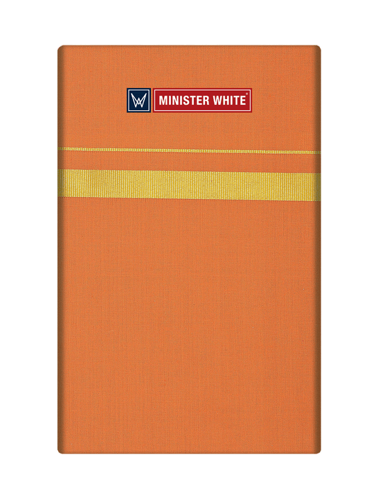 Mens Cotton Dark Kavi Color Single Layered Dhoti with Assorted Border - Vintage by Minister White