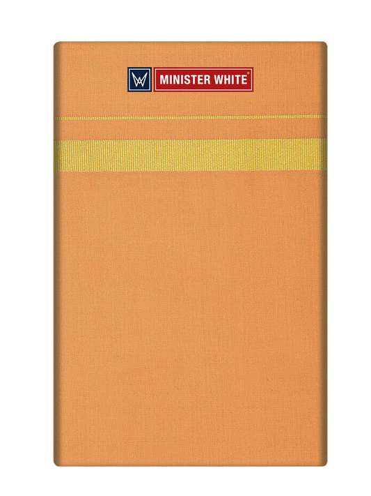 Mens Cotton Medium Kavi Color Single Layered Dhoti with Assorted Border - Vintage by Minister White