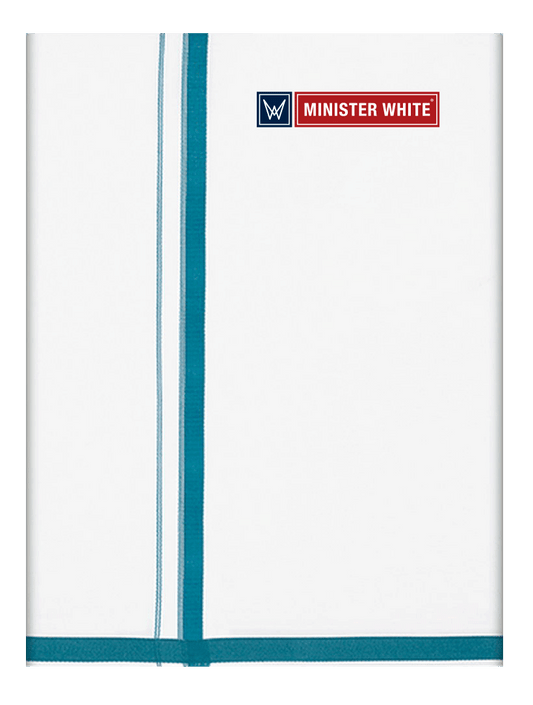 Mens Cotton White Double Layered Dhoti with Big Border - Magnificient by Minister White