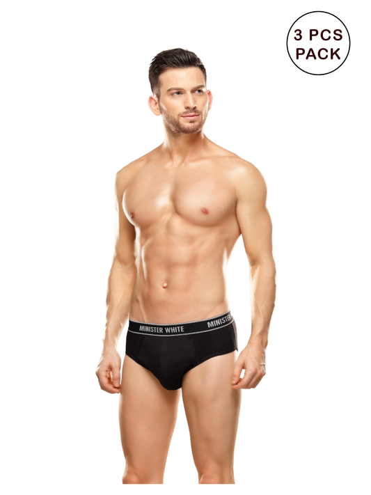 Men's 3pcs Super Combed Assorted Color Outer Elastic Brief Warrior